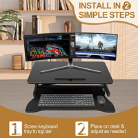 Convertisseur de bureau pliable réglable en hauteur, double niveau, portable, ergonomique, pour poste de travail assis-debout