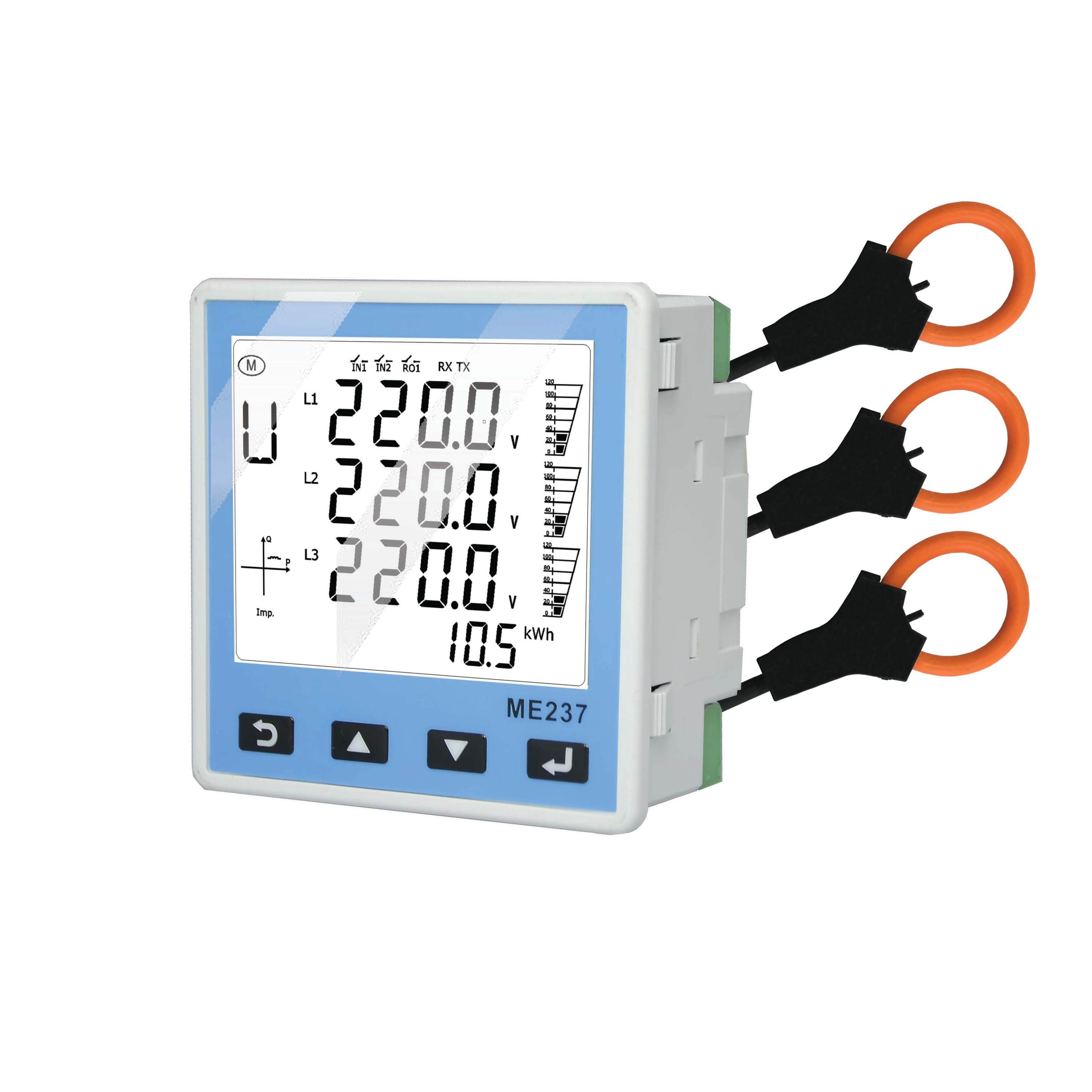 Rogowski Coil Energy kwh Meter Power Meter 333mv CT Modbus RTU RS485 Three phase Panel meter