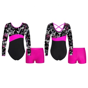 4-14 <b>Kids</b> Girls Dance Costumes Wholesale Salsa Latin Ballroom Dancing Leotard With Shorts Sports Gymnastic Exercises Competition - Product Image 5