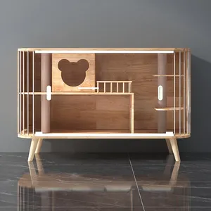 Private benutzer definierte Massivholz mehr schicht ige 150*60*89cm Luxus Indoor Katzen villa Holz Katzen haus mit Bett