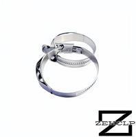 Collier de serrage allemand en acier inoxydable 304 poli miroir à tête décalée, bande lisse non perforée, DIN 3017, pour espaces restreints, W4, personnalisé, vente en gros