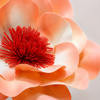 Fleur artificielle géante en papier, tête de coquelicot lumineuse à LED orange, pour décoration d'événements de mariage, présentation florale commerciale