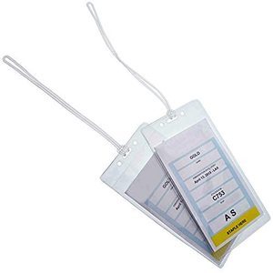6 Inch Premium PVC Luggage Tag Holder with Clear Worm Loops for Travel