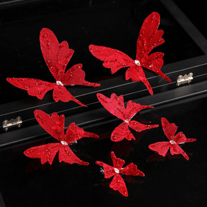 Nuevo Diseño Original 2026, Hecho a Mano, Pinza de Pelo de Mariposa Roja de Alta Gama, Estilo Elegante para Bata de Mañana, Accesorio Nupcial para el Cabello - Product Image 4
