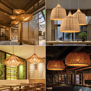 Đèn thả mây tre đan thủ công hiện đại, đèn chùm mây tre đan tay cho nhà hàng - Product Image 5