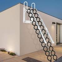 Échelle de grenier escamotable murale moderne en alliage d'aluminium, gain de place, escalier télescopique extérieur pour accès au toit