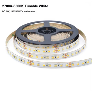 Benory - Tira de Luz LED Inteligente de 24 V CCT 2700k-6500k, Blanca Ajustable, Compatible con KNX, GVS, <span class=keywords><strong>DMX</strong></span>, PWM, Loxone, Dali, 5 Metros por Rollo, 240 LED, Flexible, 2216smd - Product Image 2