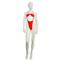 Bikini string rouge à nouer sur le côté du bas ouvert sexy pour femme