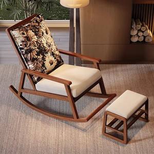 <span class=keywords><strong>Fauteuil</strong></span> à bascule en bois massif de style mid-century avec repose-pieds et coussin floral pour salon, <span class=keywords><strong>fauteuil</strong></span> lounge rembourré <span class=keywords><strong>confortable</strong></span> - Product Image 2