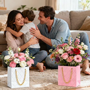 FL03 Custom Logo Flower <strong>Paper</strong> Bags Bouquet Florist Packaging Luxury Flowers Wrapping <strong>Paper</strong> Handbag <strong>Gift</strong> Bag For Plants - Product Image 3