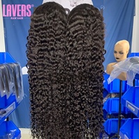 Wig Rambut Asli Brasil Burma 30 40 Inch, Model Deep Wave Curly, Lace Frontal 13X4 HD, Wig Rambut Manusia untuk Wanita Kulit Hitam