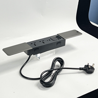 Prise de courant universelle avec port USB et multiprise réseau personnalisée encastrée Couvercle coulissant double face Prise de table