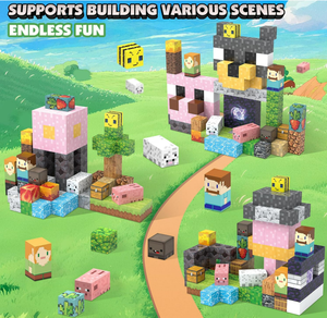Bloques de Construcción Magnéticos Montessori 120 Piezas, Juguetes Sensoriales Apilables de Cerdito y Perro Héroe para Niñas y Niños de 14 Años en Adelante - Product Image 5