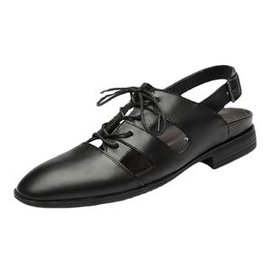 Sandales d'été en cuir véritable de vachette, à lacets, semelle extérieure en caoutchouc massif, doublure respirante en cortex, bout pointu, semelle souple - Product Image 5