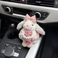Porte-clés pendentif sac en peluche dessin animé lapin à oreilles tombantes, mignon, cadeau, robe de princesse bleu sel de mer rose