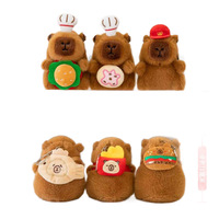 Porte-clés en peluche Capybara de 4 pouces avec rembourrage en coton PP, poupée de dessin animé mignonne, cadeau pour enfants de 5 à 7 ans