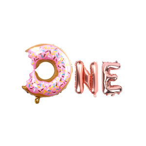 Globo de Aluminio con Letras del Alfabeto Donuts ONE, Decoración de Pared para el Primer Cumpleaños del Bebé, Fiesta del Primer Año - Product Image 5