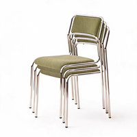 Chaise de salle à manger en velours de style vintage français, empilable, dossier Bauhaus, pour la maison, le bureau et l'hôtel