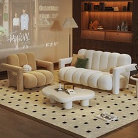 Art minimaliste canapé velours banc fauteuil cadre en bois meubles de salon chaise longue négociation canapé Table basse ensemble