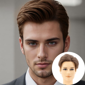 Tupé prediseñado <span class=keywords><strong>para</strong></span> <span class=keywords><strong>hombres</strong></span>, sistema de reemplazo de cabello, peluca de encaje transparente, piel fina, Unidad de pieza de cabello <span class=keywords><strong>para</strong></span> <span class=keywords><strong>hombres</strong></span>, <span class=keywords><strong>pelucas</strong></span> <span class=keywords><strong>para</strong></span> <span class=keywords><strong>hombres</strong></span> - Product Image 1