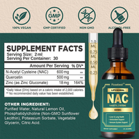 Complément alimentaire antioxydant Rosebest, formule personnalisée, végétalien pur, 600 mg, gouttes liposomales de NAC, N-acétylcystéine pour la santé cellulaire