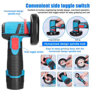 OEM Fırçasız Akülü Açılı Taşlama Makinesi Sürgülü Anahtarlı Pil Güçlü DIY Aparat Adaptörü Standı Taşlama Diski Paslanmaz Çelik - Product Image 5