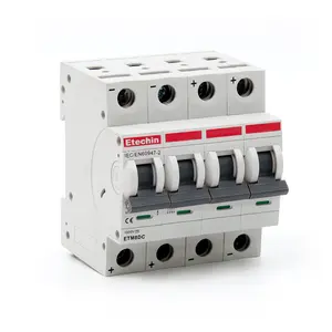 ETM8 mini circuit breaker 4p MCB 6KA CE 40 amps 32a overload short AC power high quality Din Rail Mount double pole