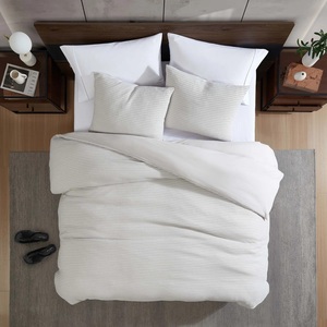 Ensemble de housse de couette en <span class=keywords><strong>piqué</strong></span> gaufré 100% coton de haute qualité, taies d'oreiller assorties, certifié Oeko-tex, ensembles de literie blancs - Product Image 4