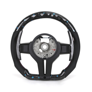 <span class=keywords><strong>Volant</strong></span> POWERFLOW personnalisé bleu <span class=keywords><strong>M</strong></span> Sport entièrement en cuir avec grip de 50 mm pour Série <span class=keywords><strong>1</strong></span> F10/F20/F30/F32/F36 M2 F87 - Product Image 2