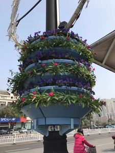 Jardinières suspendues modulaires bleues modernes en plastique PP pour lampadaires et pots de fleurs - Product Image 6