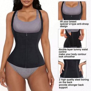 Women Breathable Eco-Friendly Shapewear <b>Underbust</b> Corset Body Shaper Waist Trainer Spandex/Nylon Vest Girdle Sport Workout Black - Product Image 2