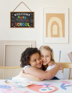 Panneau en bois coloré pour la rentrée scolaire - 30x20cm, plaque de tableau noir en bois, décoration murale suspendue, décorations pour salle de classe, crèche, école maternelle - Product Image 3