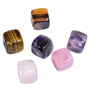 Top Người Bán 2024 Tiger Eye Thạch Anh Whiskey Đá Lạnh Đá Đá Cẩm Thạch Tự Nhiên Vàng Vàng Màu Ice Cubes Bộ Quà Tặng