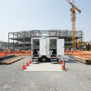 Toilettes mobiles extérieures de luxe en fibre de verre à deux portes, modernes et durables, avec installation facile pour les hôtels - Product Image 1