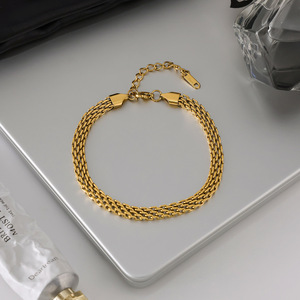 Stainless Steel <b>Anklet</b> 18K <b>Gold</b> Plated Chain Design Unisex Jewelry Fashion Bracelet - Product Image 4