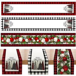 Camino de mesa navideño para decoración de comedor, mantel decorativo a cuadros estilo Buffalo, decoración rústica 2024, Navidad - Product Image 3