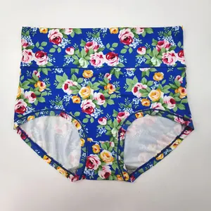 Factory Custom New Fashion Northeast Big Flower Printed Plus Size Ladies Panties Women Sexy Underwear High-rise