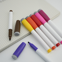 Marqueurs effaçables à sec pour tableau blanc, 12 couleurs, avec pointe ronde et largeur d'écriture de 1 mm - Ensemble de marqueurs artistiques effaçables