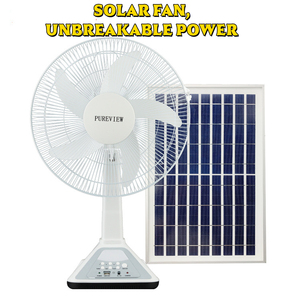 14 Inch Solar Charging <b>Fan</b> Remote Control Mechanical <b>Head</b> ABS Material Long Range Wind Power Portable Home Use No Outage None so - Product Image 2