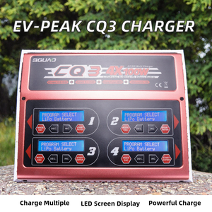 Cargador de Equilibrio EV-PEAK CQ3 100Wx4 10A 1-6S con Placa Adaptadora JST_XH, Accesorios para Drones, para Baterías LiFe, NiMH, NiCd - Product Image 3