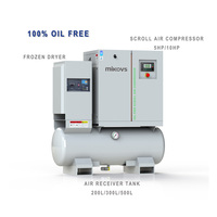Compresseur d'air à spirale sans huile tout-en-un certifié CE, 0,8 MPa, 16 bars, 15 kW, avec sécheur d'air et réservoir