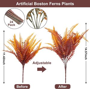 Grosir UV dilindungi dalam ruangan/luar ruangan <span class=keywords><strong>Boston</strong></span> <span class=keywords><strong>Ferns</strong></span> buatan musim gugur tanaman tidak memudar plastik Semak hijau taman teras jendela - Product Image 3