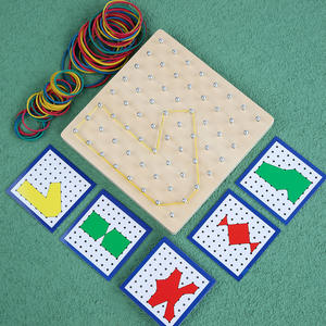 HOYE CRAFT – planche géométrique graphique, jouets <span class=keywords><strong>math</strong></span>ématiques, planche géométrique en bois, jouet Montessori avec élastiques - Product Image 5