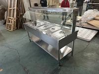 Bain-marie électrique commercial de comptoir avec vitrine en verre haute pour restaurant et buffet
