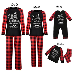 Рождественские пижамы для всей семьи, рождественские пижамы в полоску, одежда для сна, оптовая продажа, пижамы для мальчиков, мужские хлопковые Семейные пижамы
