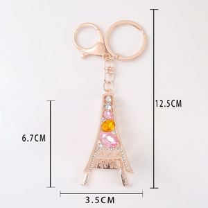 Rhinestone quyến rũ phụ kiện xu hướng sáng tạo hợp kim mặt dây chuyền để làm handmade DIY thời trang Paris <span class=keywords><strong>Eiffel</strong></span> tháp pha lê Keychain - Product Image 4