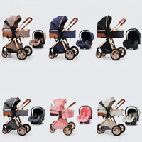 Landau Bébé Siège Auto et Poussette Bébé Landeau Pliable 3 en 1 avec Siège Auto