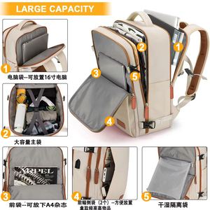 Sac à dos de voyage en nylon tendance avec système de compression sous vide, sac à bagages extensible, <span class=keywords><strong>port</strong></span> de charge USB pour les vacances et les voyages d'affaires - Product Image 5