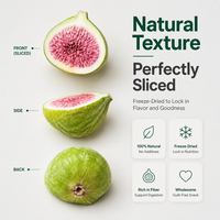 Figues séchées congelées en vrac OEM, moitiés entières, croustillantes, sucrées, sans sucre ajouté, vertes, roses, naturelles, 10 kg