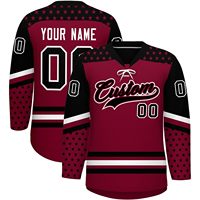 Jersey Hoki Es Kustom Personalisasi Sublimasi V-Neck Lengan Panjang Anti-Bakteri Penyerap Keringat Seragam Unisex Pria Anak-anak